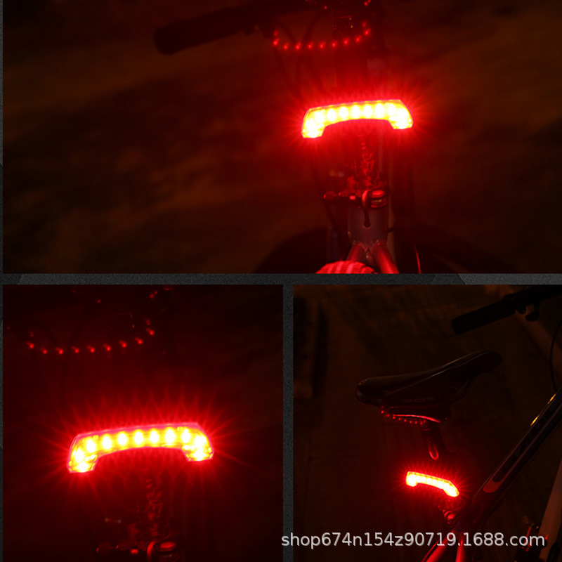 Bicicleta USB recargable luz trasera mountain bike Riding LED luz de advertencia fresca noche montar equipo