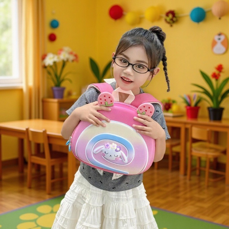 Baby Baby New Kindergarten Mochila Eva Strawberry Swiss Roll Mochila para niños de 3 a 6 años Mochila