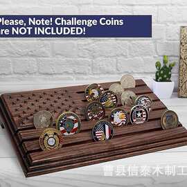 跨境木质纪念币收纳架桌面勋章奖牌展示架游戏挑战币货币收藏支架