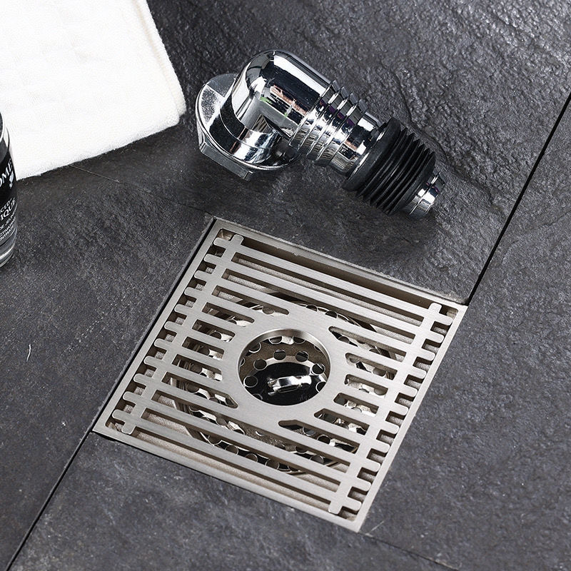 水镀特厚不锈钢地漏防臭防虫卫生间浴室洗衣机下水道方型铜芯地漏