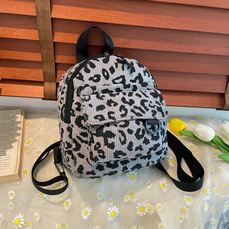 クロスボーダーレディースバッグ新しいヒョウ柄シングルショルダークロスボディ多目的バックパックコーデュロイ大容量バッグニッチコーデュロイ|undefined