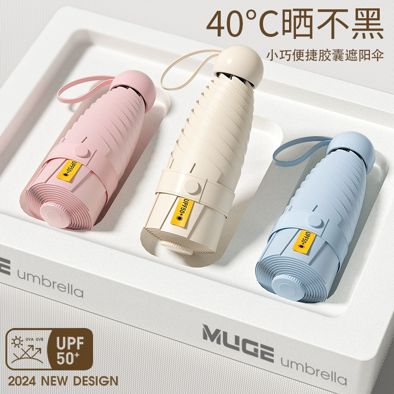 Umbrella, small capsule solar-powered, sun protection, UF-protection