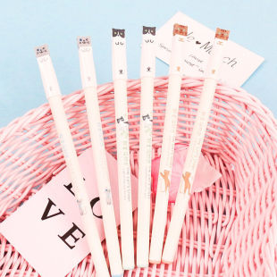Hobby New 8080 Gel Pen Cat's Letter 0.38mm Full Needle Sign Pen Student Cute Gel Pen