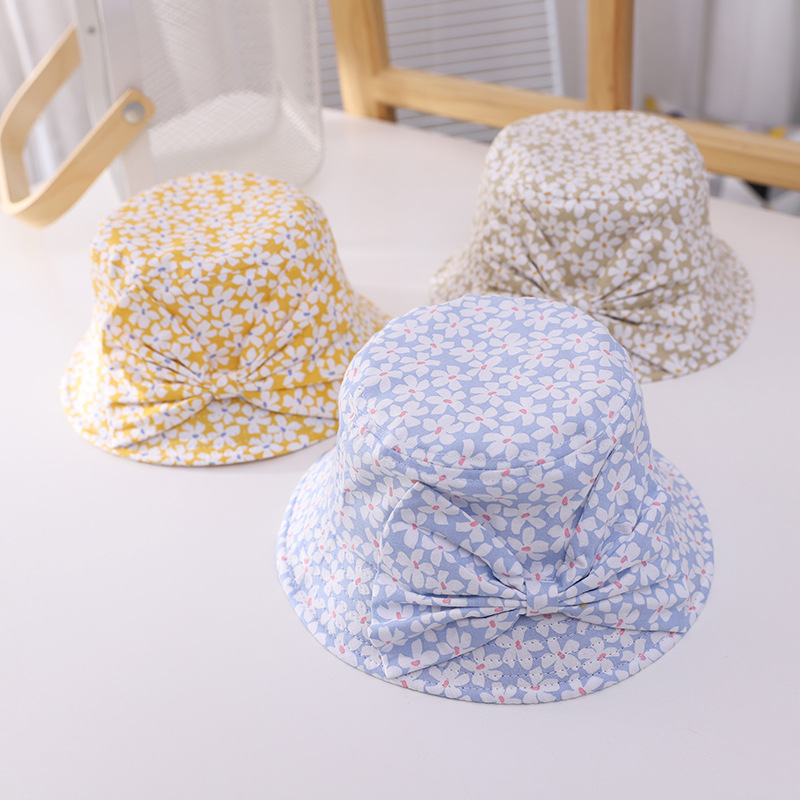 Korean Version Of Big Bow Flower Fisherman Hat Wide-brimmed Flat-top Basin Hat display picture 3