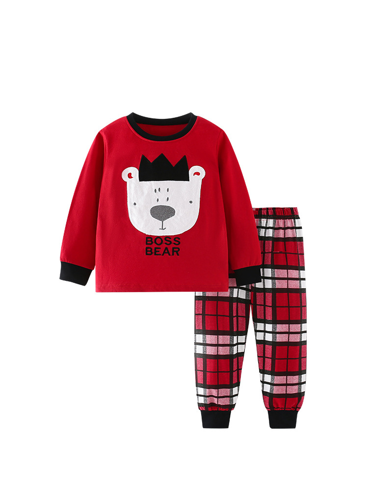 Malwee traje para niños rojo otoño nuevo estilo europeo y americano pantalones casuales de manga larga a cuadros de dos piezas para niños pequeños y medianos