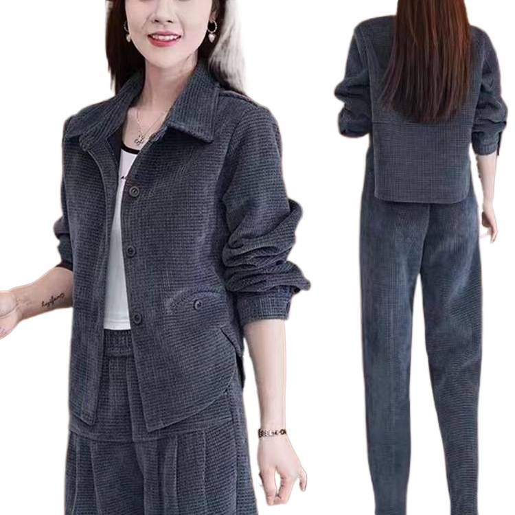 运动服休闲套装女秋冬季新款韩版洋气减龄长袖外套显瘦时尚三件套|undefined