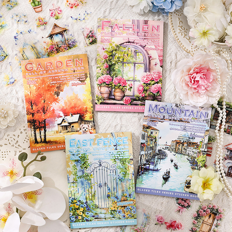 Yuezhen Glazed Tile House Sticker Handbook Sticker a Whole Book Cross-Border Retro Film Sticker Pet Handbook Sticker Book Yuezhen Glazed Tile House Sticker Handbook Sticker a Whole Book Cross-Border Retro Film Sticker Pet Handbook Sticker Book