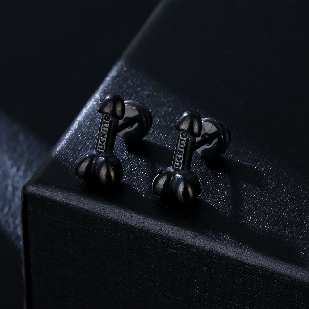 Punk Letter Arrow Stainless Steel Plating Ear Studs 1 Pair