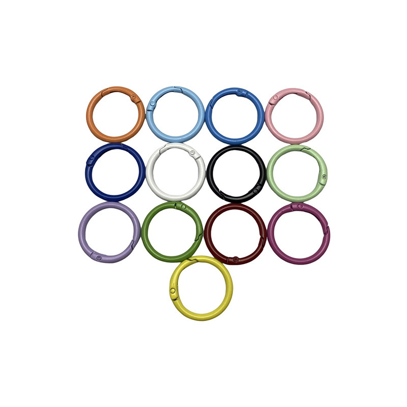 Factory color open ring metal pendant keychain connection book ring clamp ring spring buckle diy jewelry accessories