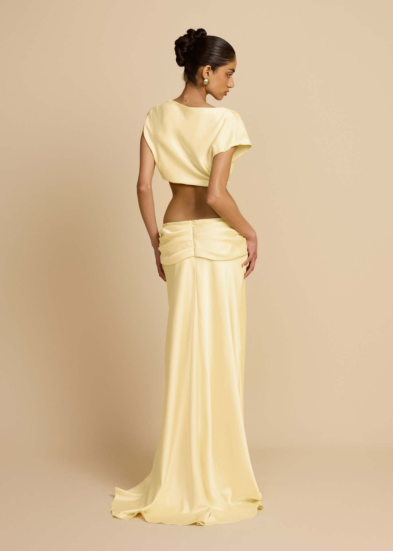 Sexy Geometric Panel Two-Piece Dress Set, Ruched Bustier Top With Asymmetrical Skirt For Women Fashion-Forward Two-Piece Set_ecoleips.com