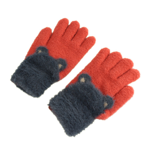 【New Wheat Point】 【Full Finger】 【Children】 【Knitted Wool Gloves】Processed into Adult Gloves for Children