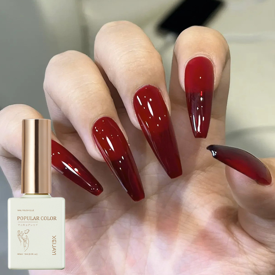 Solid color new white nail polish gel naked through nail shop special high nail polish lasting firm factory wholesale