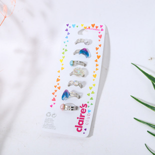 New cute sweet princess diamond ring suit opening adjustable mixed 7 wholesale
