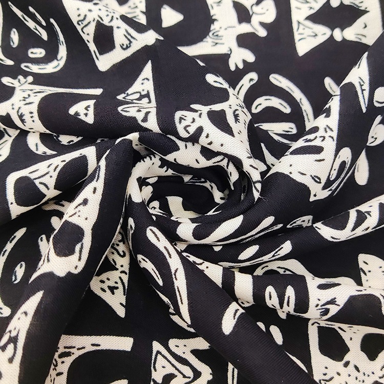 Impresión abstracta de alta calidad impresión suave de goma viscose tela de ropa de rayon