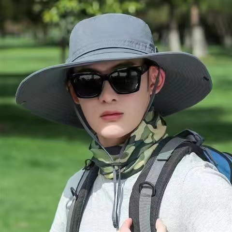 屋外通気性夏漁師帽男女キャンプ登山日焼け止め帽子釣り日除け西部カウボーイ帽|undefined