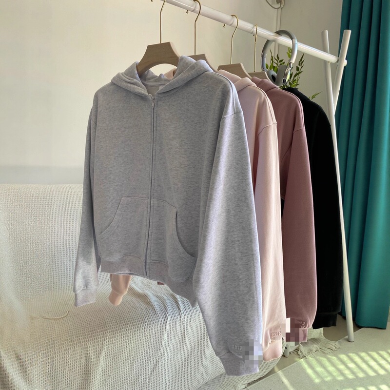 Skims Kardashian Hooded Sweatshirt Zipper Long-Sleeved Loose Couple Sweatshirt Set Pure Color Simple Style Skims Kardashian Hooded Sweatshirt Zipper Long-Sleeved Loose Couple Sweatshirt Set Pure Color Simple Style