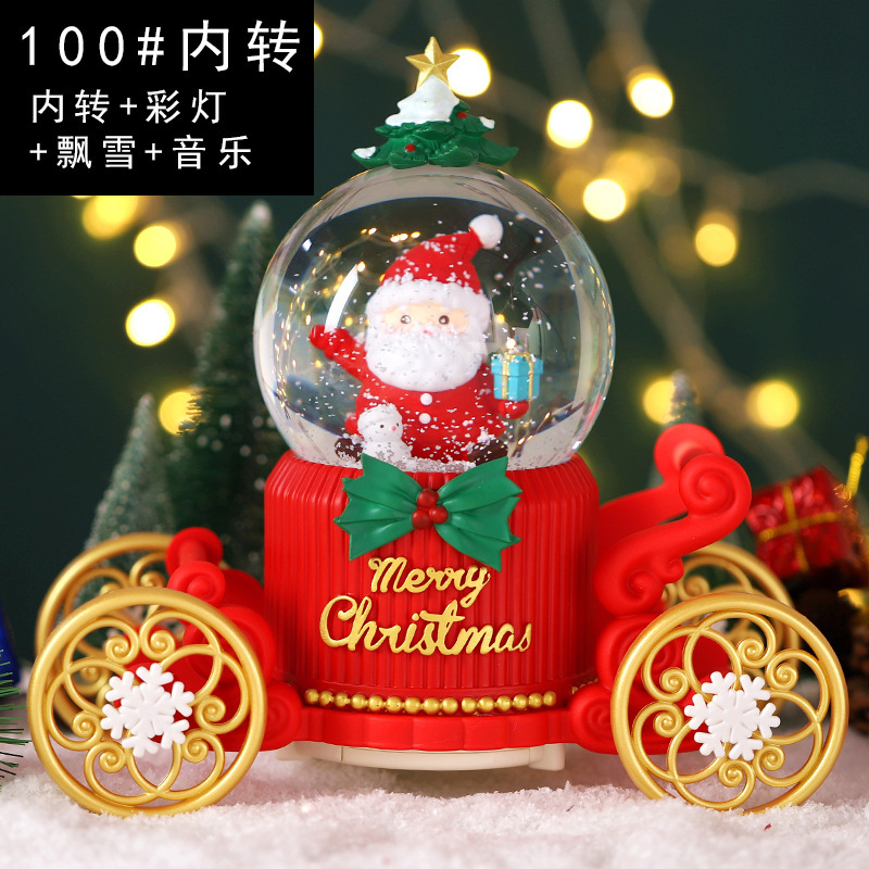 Pequeño libro rojo estilo caliente perro de orejas grandes bola de cristal caja de música nieve brillante niña dormitorio decoración de escritorio regalo