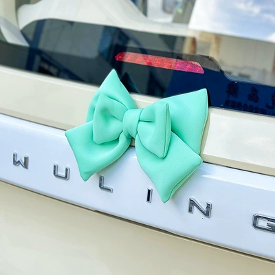 Car ornaments Pendant Trunk Rear Car - green-double-layer-big-bow