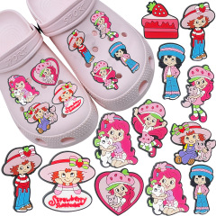 Cartoon Strawberry Girl Hole Shoes Flower Cute PVC Decorative Belt DIY Creative Shoe Ornament