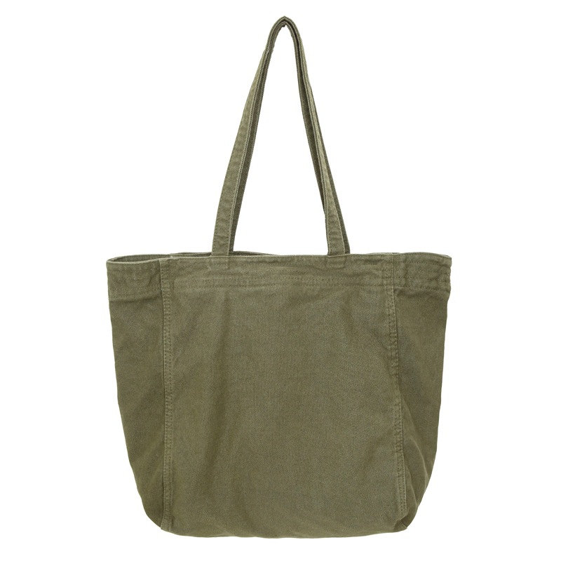 Bolso tote de lona de color sólido retro de gran capacidad de viento perezoso 2025 nuevo bolso de hombro simple de moda al por mayor