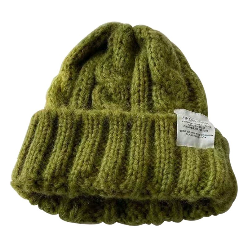 Шапка женская шапка для волос Чистая красная P буква осень-зима Корейская версия ins Tide модная теплая универсальная Студенческая вязаная шапка холодная шапка