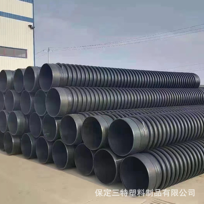 HDPE克拉管缠绕增强壁B型管 聚乙烯大口径螺旋排水管 市政排污管