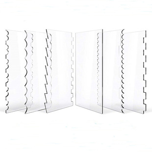 6-Piece Set of Transparent Acrylic Cake Scrapers, Frosting Cream Large Baking Scrapers, Cream Pastry Modeling Tools
