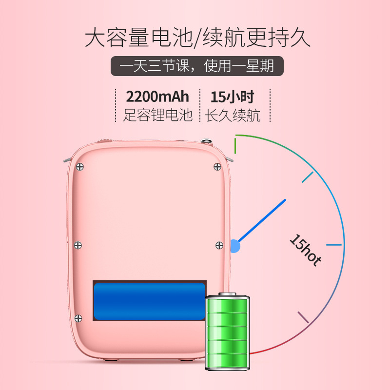 Shidu S278 Little Bee 教師用拡声器、Bluetooth 有線マイク付き、屋外ガイド用拡声器|undefined