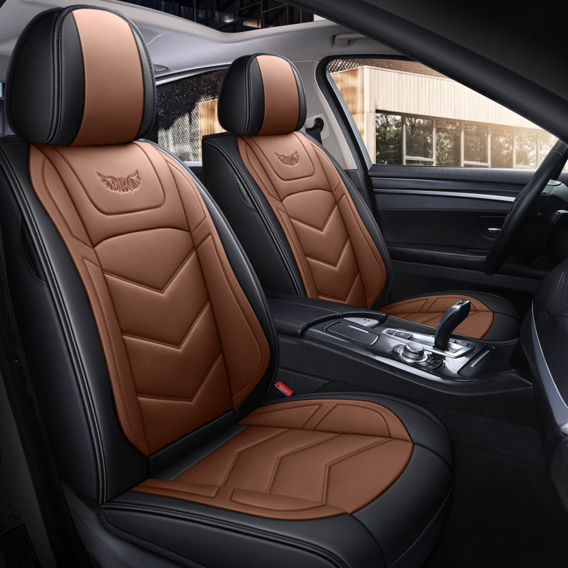 El nuevo cojín de asiento de automóvil de cuero completo para el asiento del conductor y el pasajero Four Seasons Universal Cover es adecuado para el cojín de automóvil universal SUV de cinco plazas