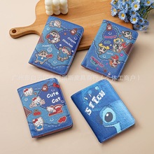 外贸热销卡通护照包印花公仔创意证件包机票夹零钱夹两折passport