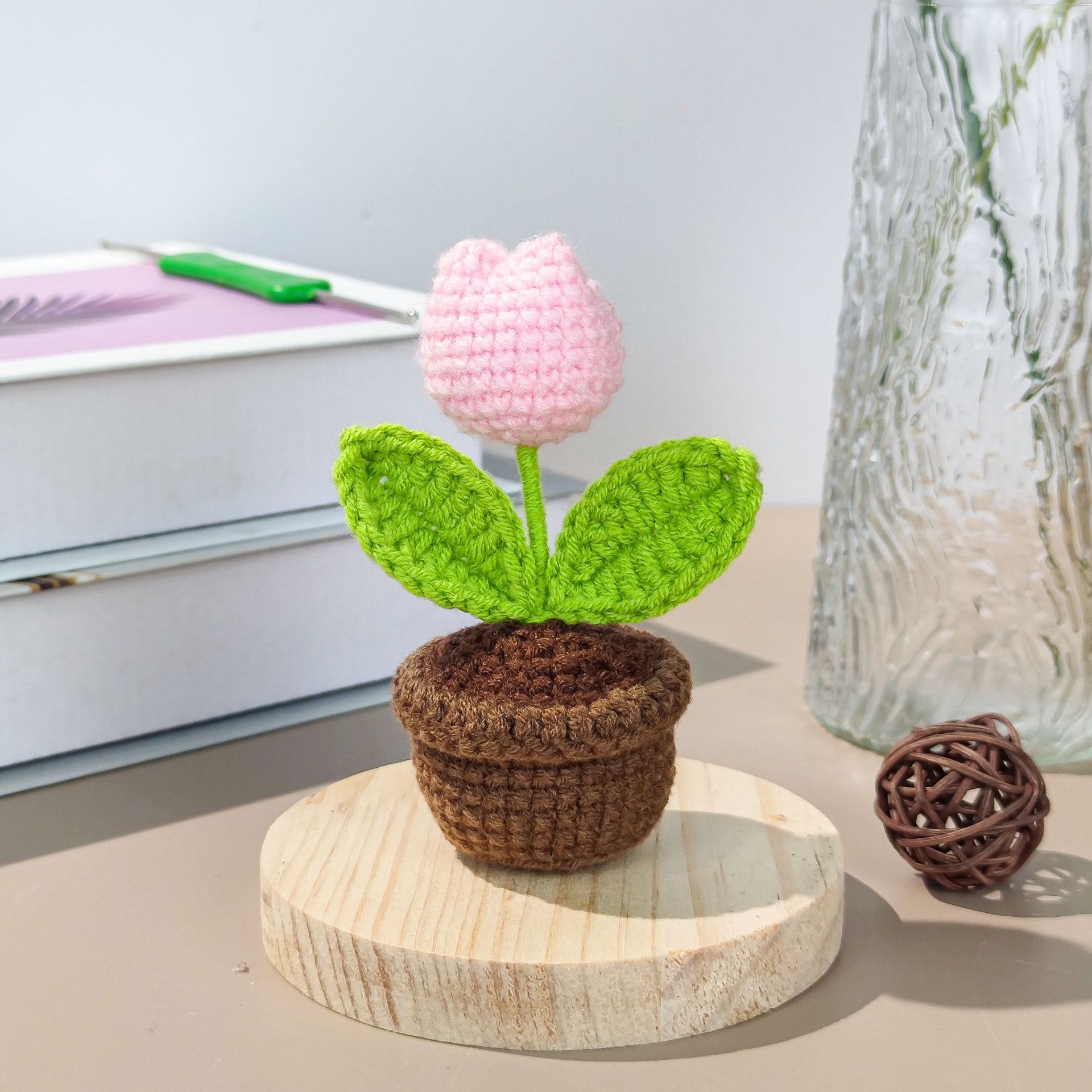 [완성된 작은 화분] 라이트 핑크 튤립