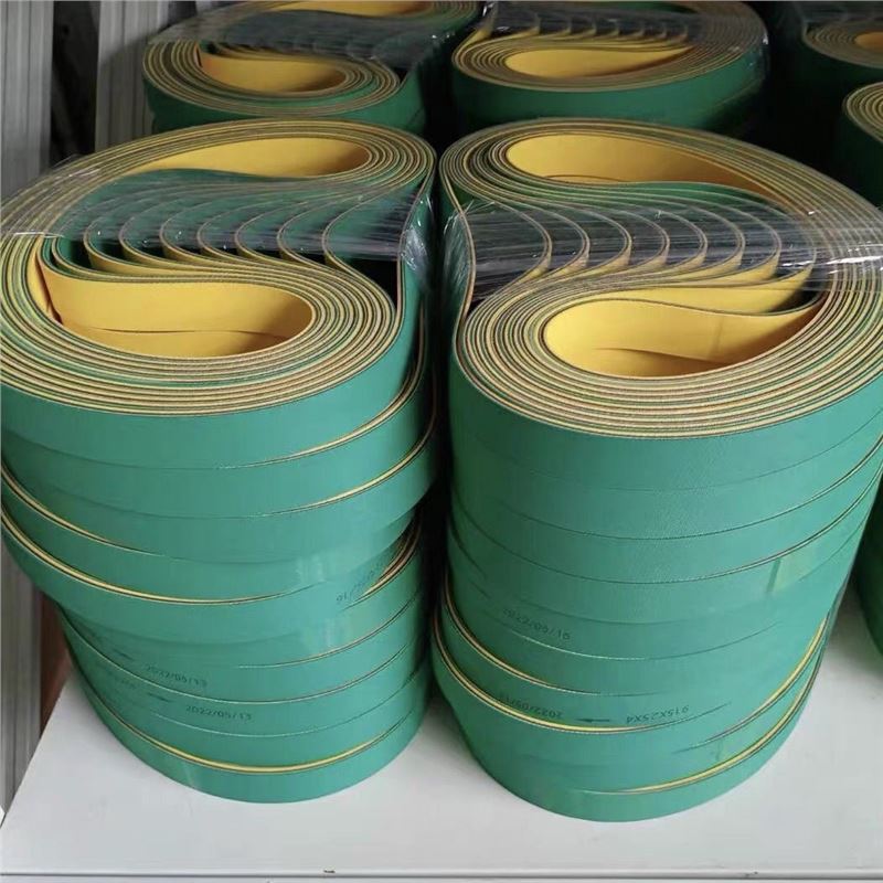 黄绿色片基带平皮带高速传动带绿色pvc输送带制袋皮带