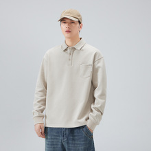 尚谷男装 2025男士翻领长袖POLO衫卫衣韩版宽松潮流休闲上衣