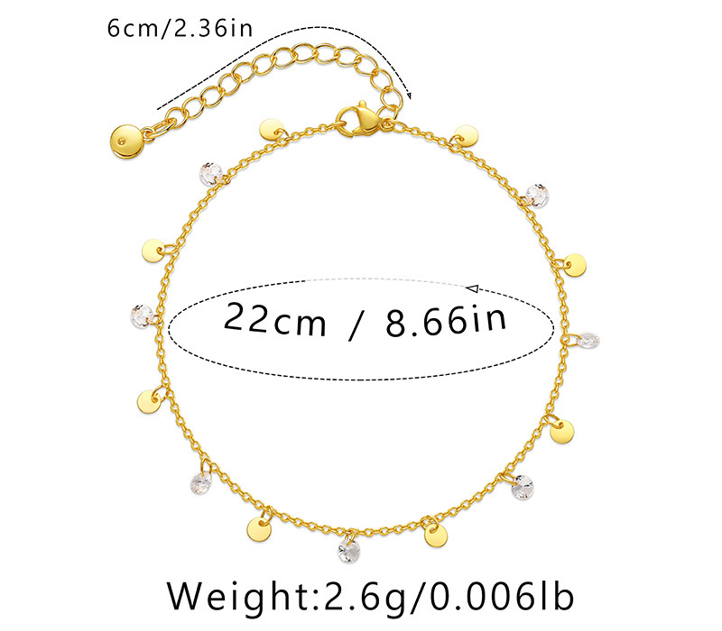 new style geometric sequin copper 18K gold plated leg chain anklet
