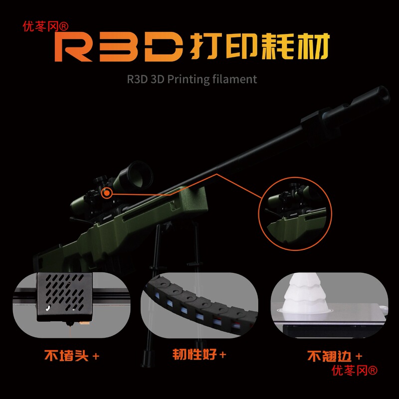 【爆款】R3D PETG 3D打印耗材肤色透明1.75mm高韧性打印笔材料拓|undefined