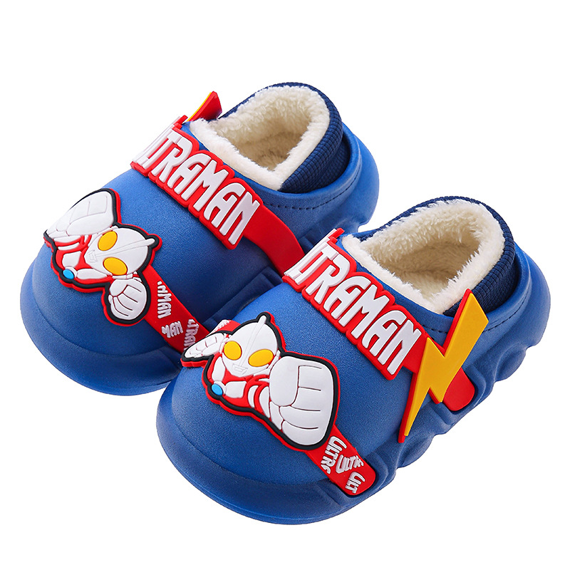 Zapatillas de algodón de invierno para niños, niños, calentamiento impermeable, ropa exterior antideslizante, bolsas de bebés, zapatos de talón de algodón para niños pequeños y medianos