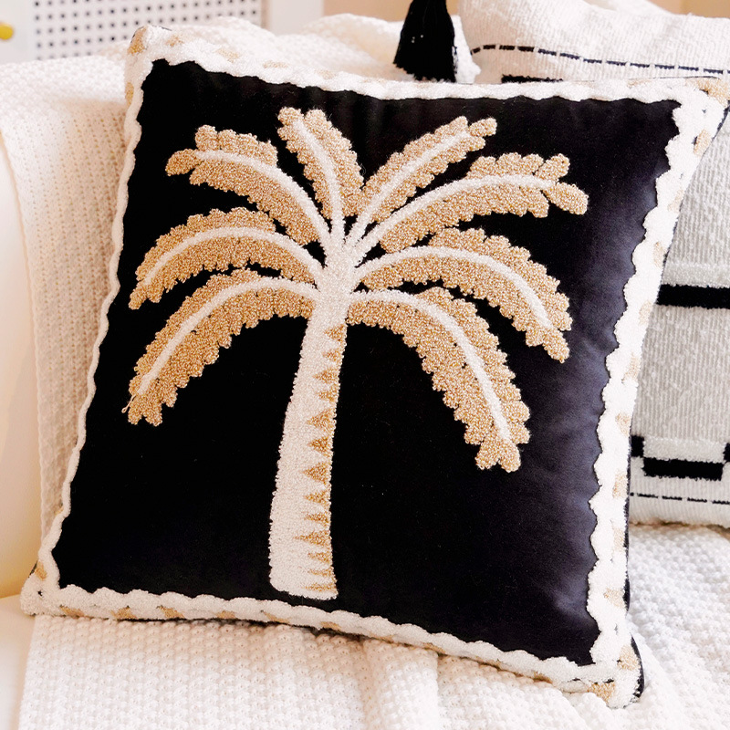 Sofá de estilo de crema de estilo nórdico lujoso cama ventana flotante sofá almohada cojín almohada image 14