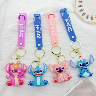 New Stitch Cartoon Pvc Keychain Pendant Student Ornament Car Decoration Gift Small Gift Gift List