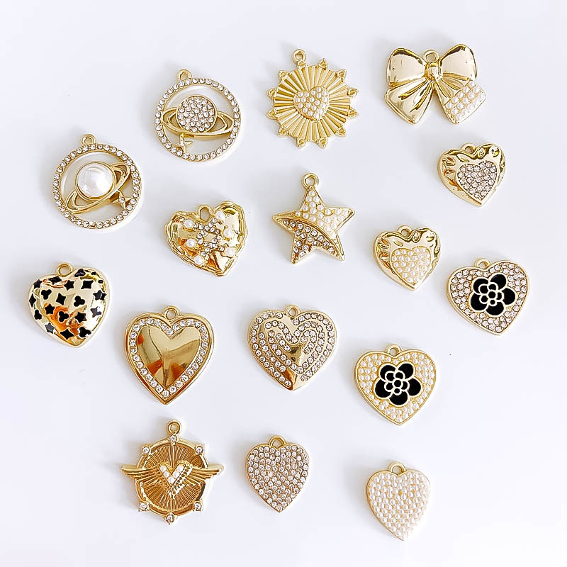 20g Weight Pendant Jewelry Making Type 19*23mm, 22*20MM, 23 * 20mm Jewelry Making Size 10 PCS/Package 19*23mm 22*20MM 23 * 20mm Metal Star Heart Shape Bow Knot Pendant