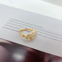 手工制作氣質韓風珍珠戒指ins風網紅多排珍珠繞線珍珠小米珠戒指