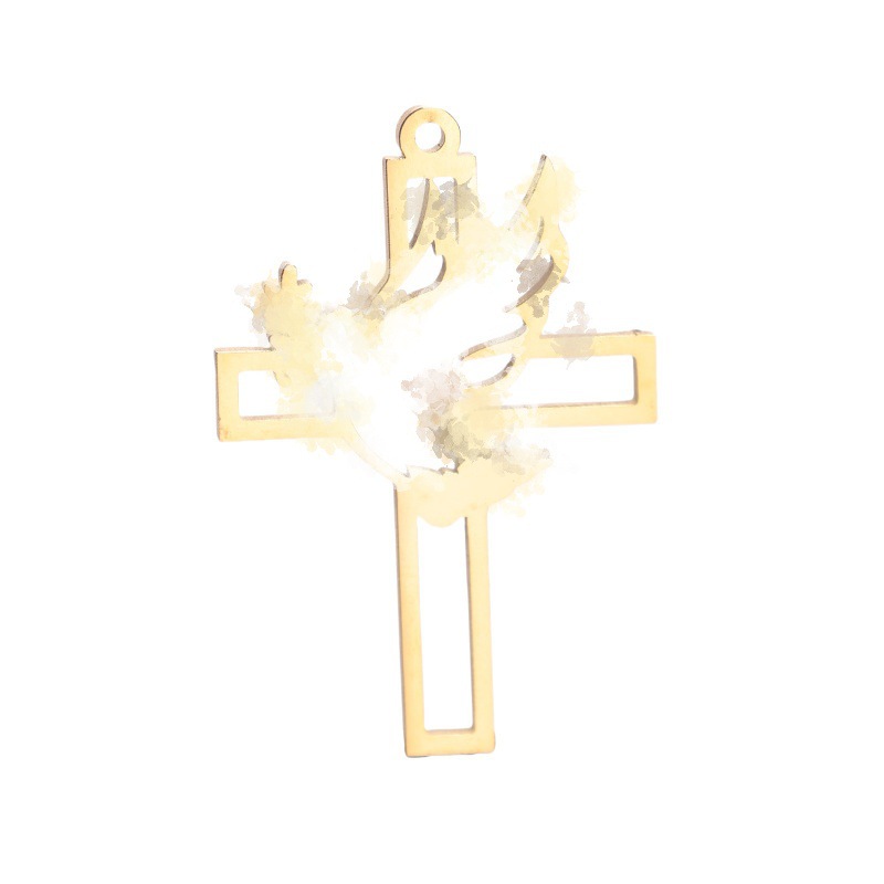 Popular Creative Stainless Steel Cross and Peace Bird Pendant Jewelry Accessories for Men and Women
