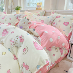 Aloe cotton four-piece set of bed sheets, quilt cover, wholesale bedding, cross-border e-commerce, one-piece delivery, three-piece set