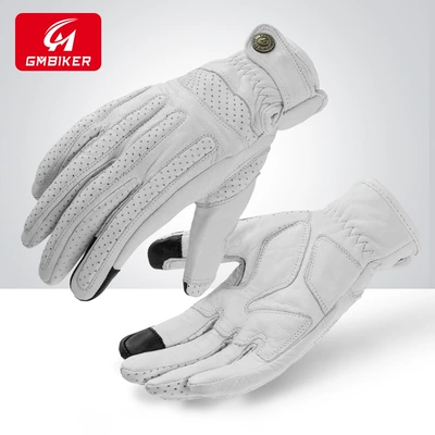 Anti-Fall, Racing, Motorcycle Rider Equipment, Motorcycle Safety Supplies - 304-white-breathable-model-imported-sheepskin-soft-and-comfortable-s
