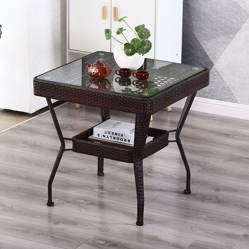 Rattan Table Balcony Outdoor Tea Table Coffee Table Set Rattan Table Square Table Waterproof Milk Tea Shop Simple Table Rattan Table Balcony Outdoor Tea Table Coffee Table Set Rattan Table Square Table Waterproof Milk Tea Shop Simple Table
