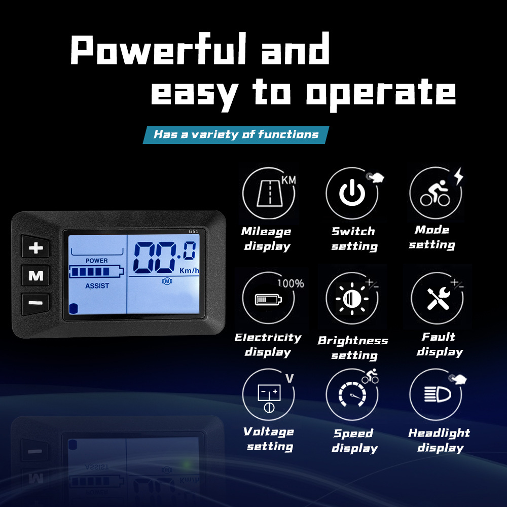 Bicycle mountain bike lithium battery power conversion accessories G51 LCD 24V36V48V ordinary connector