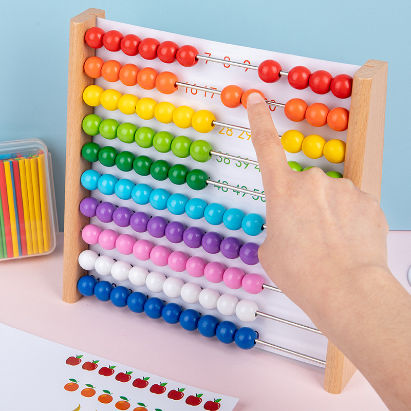 Jardín de infantes Ilustración contador adición y resta 1-100 Abacus Montessori número sentido enseñanza ayuda temprana enseñanza Matemáticas image 3