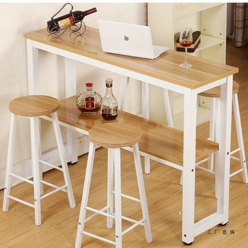 Bar Table, Long Table Against the Wall, Home Partition, Slender Table, Milk Tea Shop Coffee Table, Double-Layer Bar Table, High Table