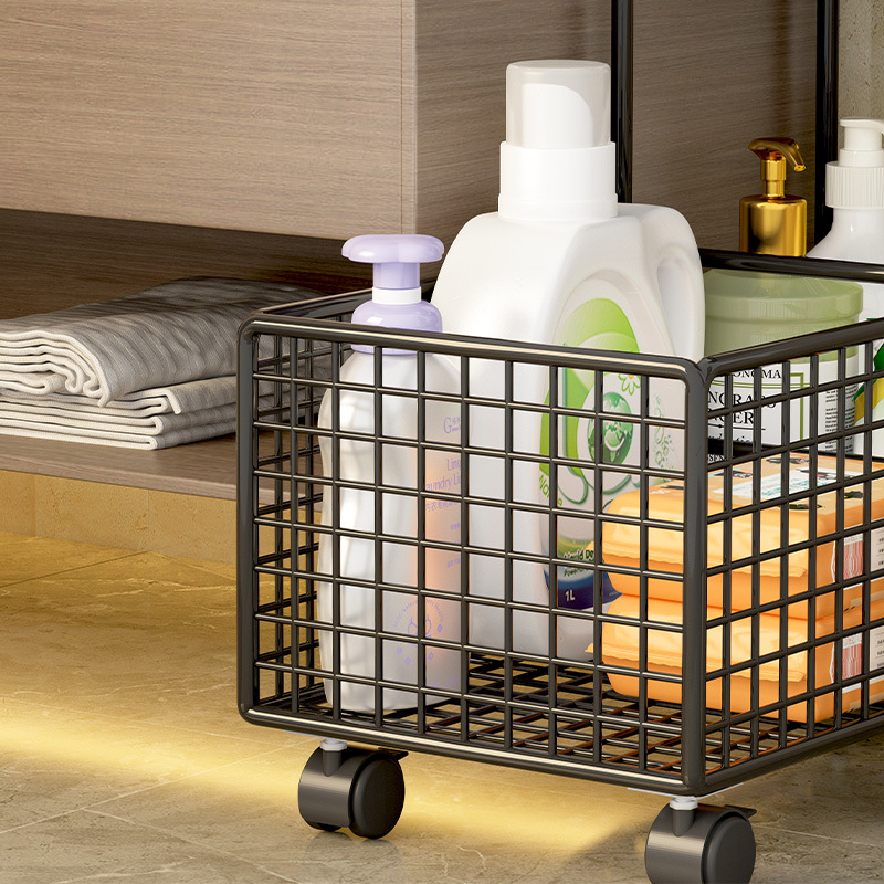 Estante Móvil de Almacenamiento para Baño de Hierro, Multicapa