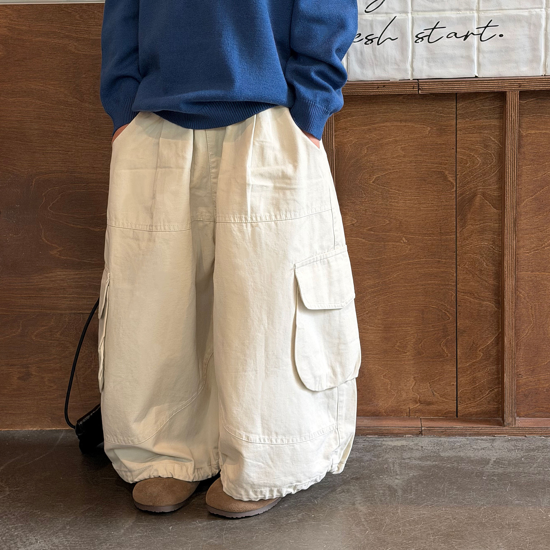 Autumn children's solid color fashionable casual trousers for boys