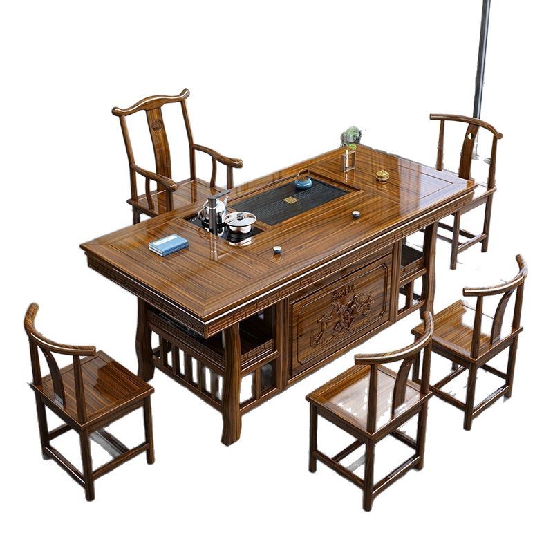 Mesa de té de madera sólida nueva mesa de té de oficina de estilo chino dos usos dos en uno mesa de té de oficina doméstica